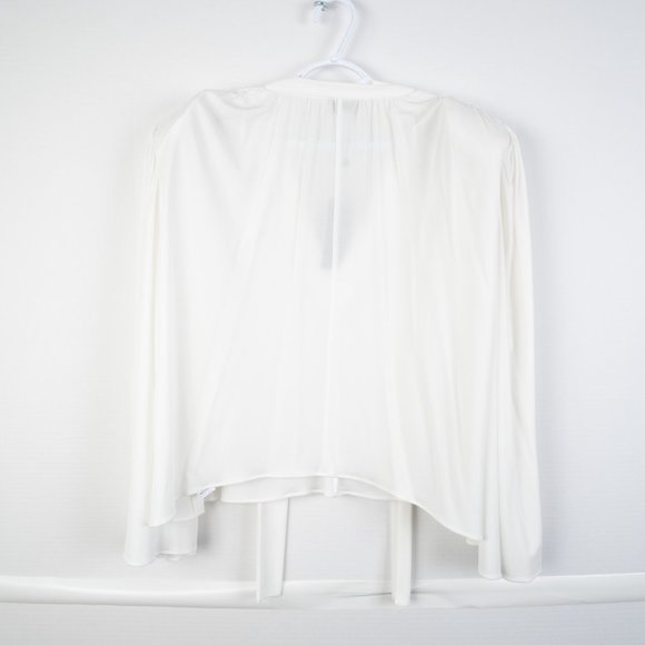 NEW HALSTON Evi Volume Drape Top in Prestine white size M - Picture 9 of 15